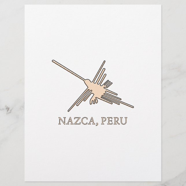 Nazca Hummingbird Geoglyph Newsprint (Frente)