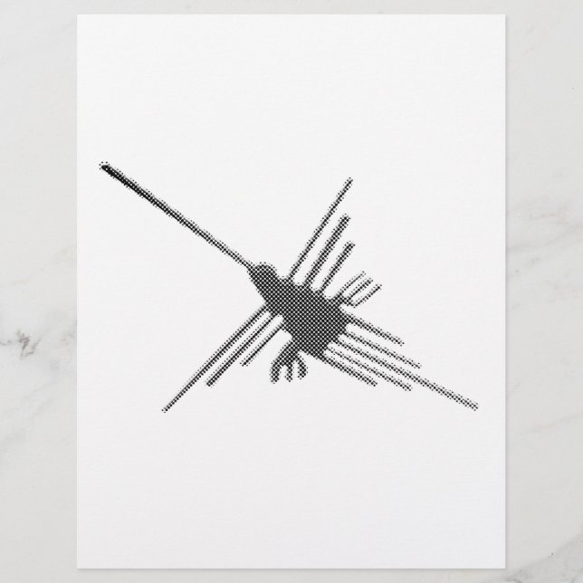 Nazca Lines Hummingbird Newsprint (Frente)