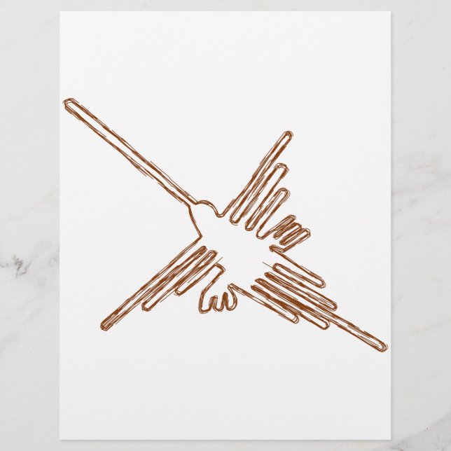 Nazca Lines Hummingbird Sketch (Frente)