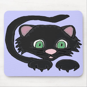 NC gato preto engraçado Mousepad