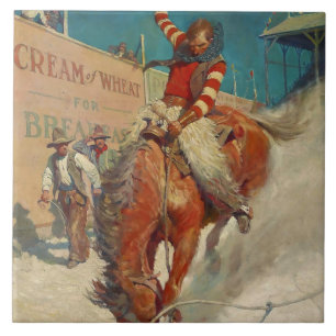 NC Wyeth Pintura Histórica "The Rodeo"