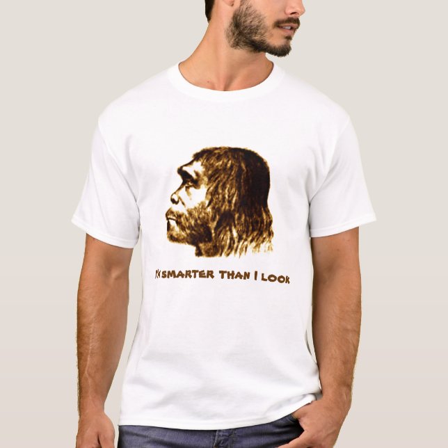 Neanderthal "mais esperto do que eu olho" a camisa (Frente)