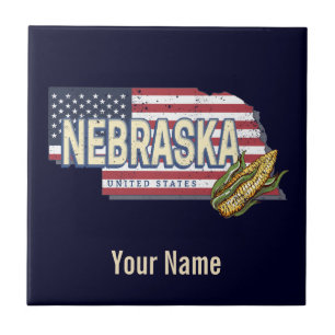 Nebraska Estados Unidos Retro State Map Vintage EU