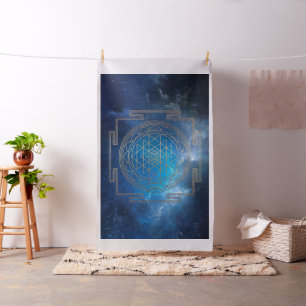 Nebulosa Azul Sri Yantra - Tecido