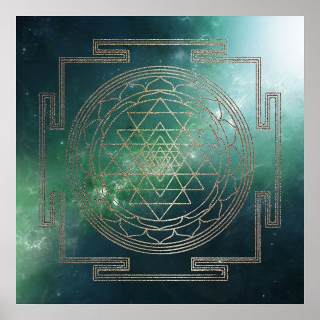 Nebulosa Verde Sri Yantra - Poster (Frente)