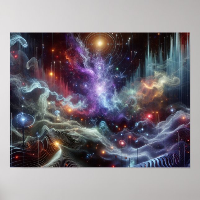 Nebulous Space Signals Sci-fi Space Poster (Frente)