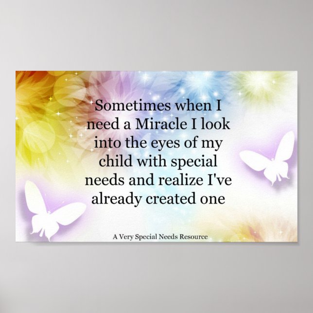 Necessidades especiais Poster da borboleta milagro (Frente)