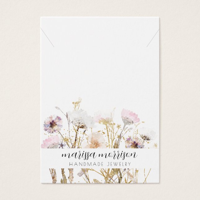 Neclace Jewelry Rosa Dourado Flores Selvagens (Frente)