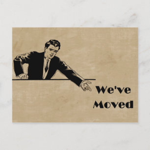 Negócio nós movemos o cartão do anúncio