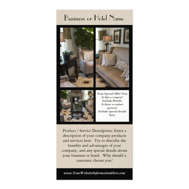 Negócio ou cartões da cremalheira do hotel (Frente)