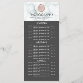 Negócios de Fotografia Seu Logotipo Menu de Mármor