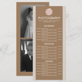 Negócios de Fotografia Seu Logotipo Menu Tom Terra