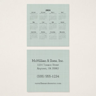 Negócios Personalizados do Linen Verde do Calendár