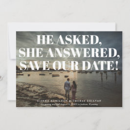Negrito e Atrevido Cartão de "Save the Date" Tipog
