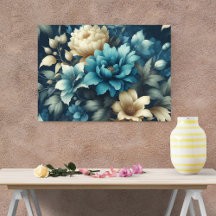 Negrito em Florais Azuis e Delicados