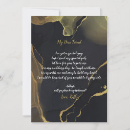 negro e Dourado Marblwill será meu convite para a