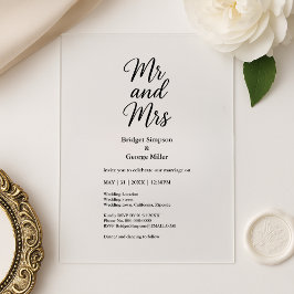negro transparente sr. e sra. Elegant Wedding