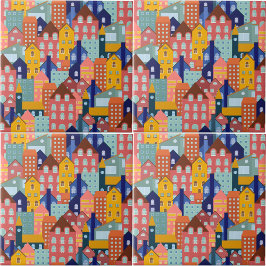Neighborhood Block City Houses Pattern