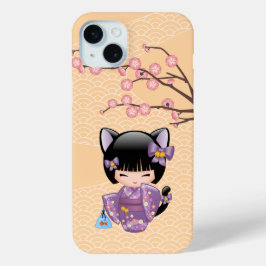 Neko Kokeshi Doll - Cat Ears Geisha Girl