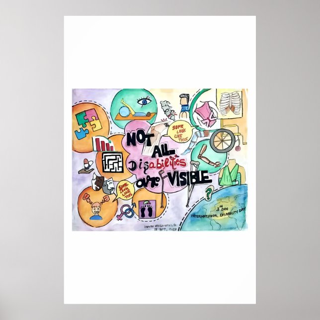 Nem todas as deficiências são Poster de aquarela v (Frente)