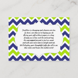 Nenhum bebê ou chá de panela do cartão de inserção