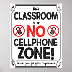 Nenhum Celular Permitido Poster de Sala de Aula