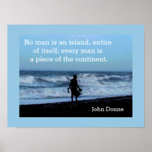 Nenhum homem é uma ilha - John Donne cita poster