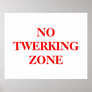 Nenhum poster da zona de Twerking em letras
