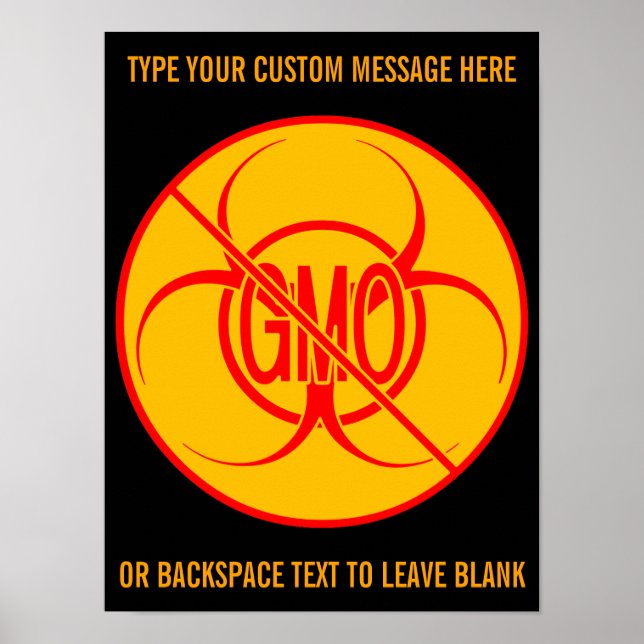 Nenhum Poster de OGM Personalizado Sem Sinais de O (Frente)