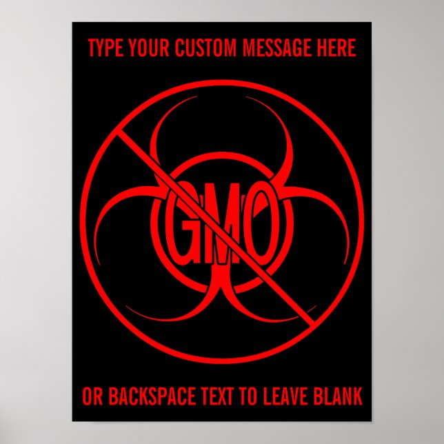 Nenhum Poster de OGM Personalizado Sem Sinais de O (Frente)