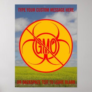 Nenhum Risco Bioquímico de Poster OGM Personaliza