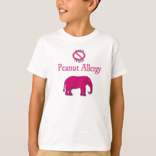 Nenhuma camisa do elefante da alergia do amendoim