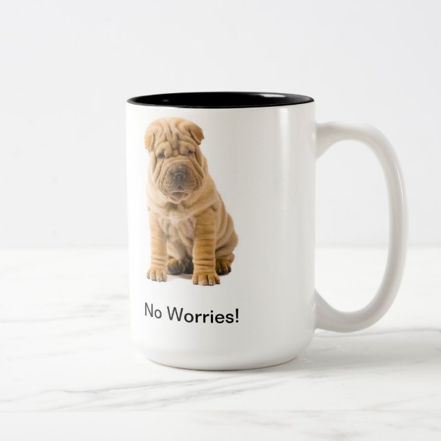 Nenhuma caneca de Shar-Pei das preocupações (Direita)