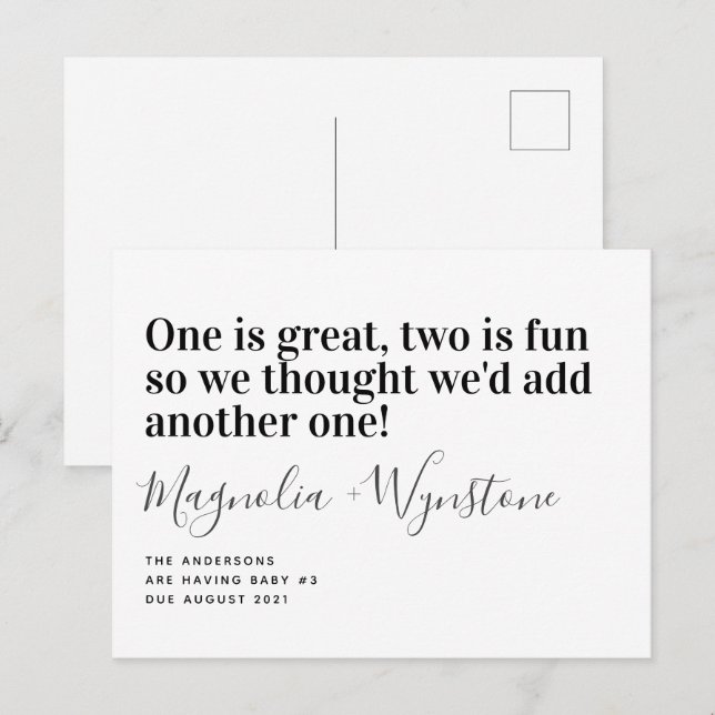 Nenhumas Bebês 3 Anúncio de Gravidez (Frente/Verso)