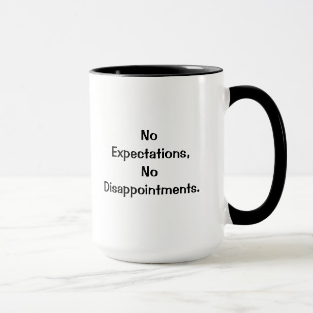 Nenhumas expectativas, nenhuma caneca das (Direita)