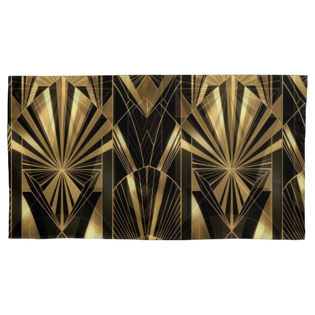 Neo Art Deco Black Gold Geometric Gatsby  (Frente-Esquerda)