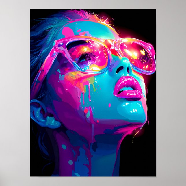 Neon Aura Poster | Bold Baddie Pop Art Print (Frente)