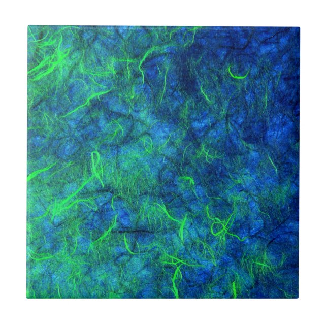 Neon blue green psicedelic - papel de arroz japonê (Frente)