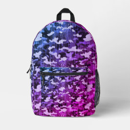 Neon Blue Pink Camo Pattern