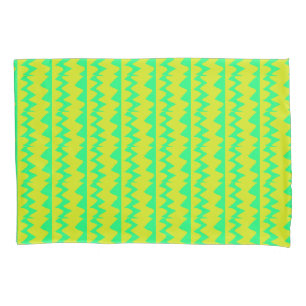 Neon brilhante verde e padrão zigzag amarelo