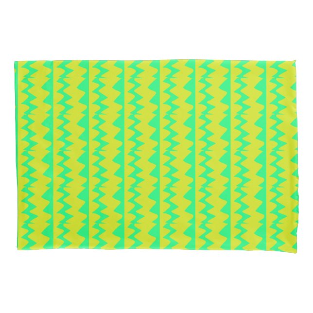 Neon brilhante verde e padrão zigzag amarelo (Frente)