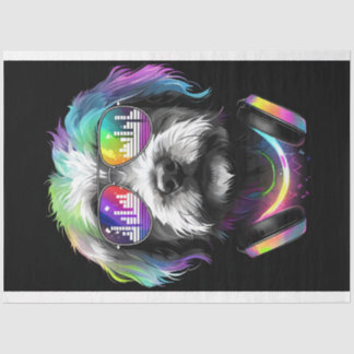 Neon Cavoodle com fones de ouvido Papel Tecidual