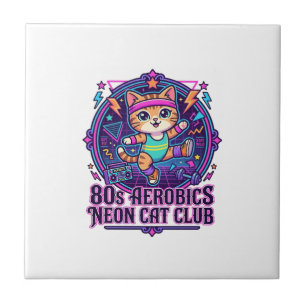 Neon do Gato dos Anos 80 Aeróbica - Design Diverti