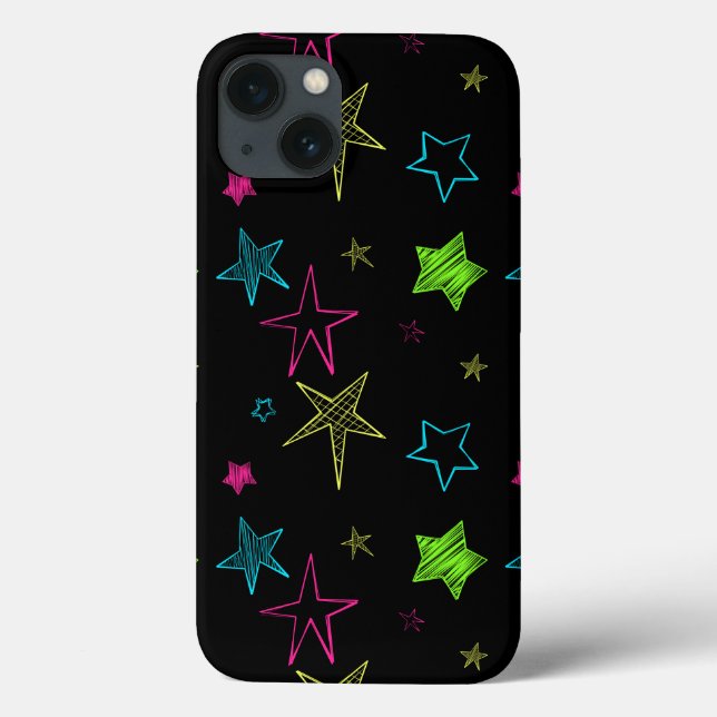 Neon Doodle Stars iPad Air Case (Verso)