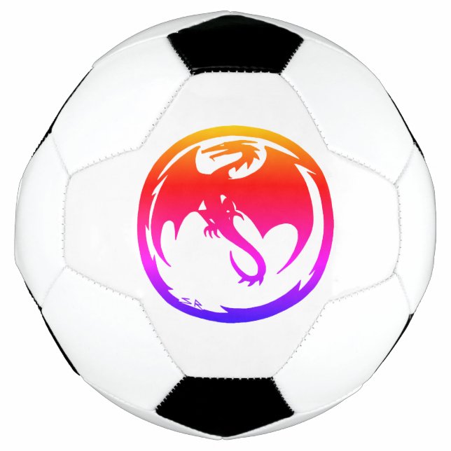 Neon Dragon bola branca de futebol (Frente)