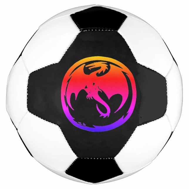Neon Dragon bola negra de futebol (Frente)