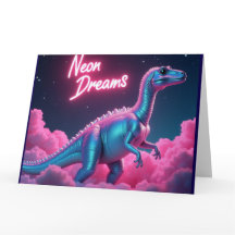 Neon Dreams - Cartão de Aniversário