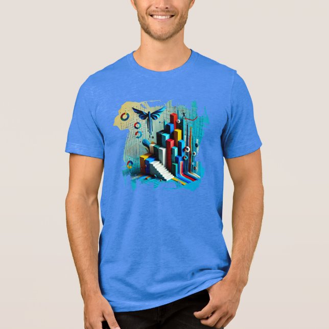 Neon Dreamscape - Digital Art T-Shirt (Frente)