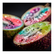 Neon Exotic Tropical Fruit Art Poster I | Vibrant