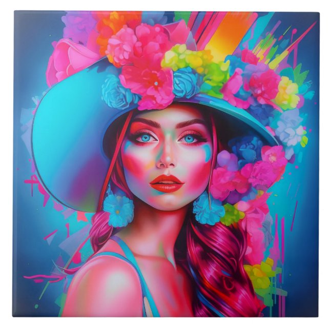 Neon Fantasy Floral Retrato (Frente)